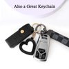 DIYBravo 2 pcs Lipstick Cases Keychain Chapstick Case Holder Lip Balm Sleeves Pouch with Mirror Heart Shaped, Portable Leather Lip Gloss Mini Bags Stocking Stuffers (black+white)