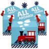 Big Dot of Happiness Railroad Party Crossing - Treat Box Party Favors - Steam Train Birthday Party or Baby Shower Goodie Gable Boxes - Set of 12