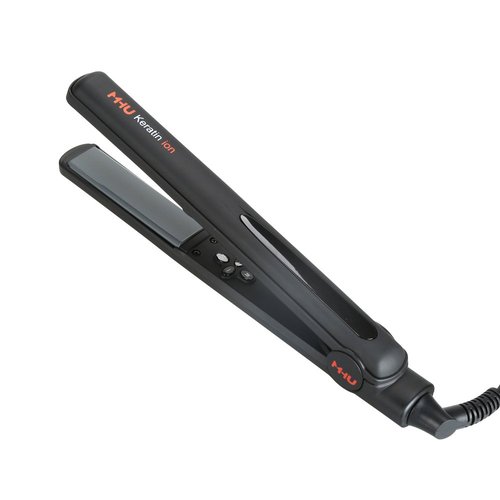 MHU Professional 1 Inch Keratin Ion Flat Iron Tourmaline Ceramic Hair Straightener Instant Heat Up Auto Shut-Off Adjustable Temperature with LED Display Black (285°F-450°F)