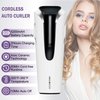 Curling Iron Automatic Curling Iron Professional Anti-Tangle Cordless Hair Curler with 3 Temps Portable Curling Wand Ceramic Rotating Curling Iron 2 Ways Rotary Heating 4 Seconds Quick Styling White