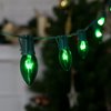 C9 Clear Christmas String Lights, Outdoor Christmas Lights String, Hanging Christmas Roofline Lights, Patio Lights for Outdoor Decor, Green Wire, 25 Feet