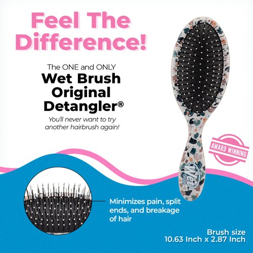 Wet Brush Original Detangler Hair Brush - Supercharged Sand - All Hair Types - Ultra-Soft IntelliFlex Detangler Bristles Glide Through Tangles with Ease - Pain-Free Comb for Men & Women