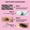 Perfect Key 200 Clusters Natural Look Eyelash Extensions Wispy Lash Clusters D Curl Cluster Lash Extensions 10-18mm (40D-200 Black)