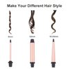Curling Iron Wand Set, Curling Wand 3 in 1 Hair Curling Wands Interchangeable Ceramic 0.35-1.25inch Barrel Hair Curler, with Heat Resistant Glove