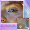 GKSHSU Chameleon Face Highlighter Palette, Multichrome Eyeshadow Shimmer Pigmented Powder, Holographic Sparkle Rainbow Highlighter Eye Makeup