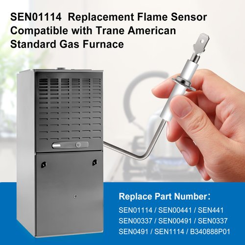 Hunter-wish SEN01114 Flame Sensor for Trane Furnace - Flame Sensor Igniter Sensing Rod for Trane XR80 XR90 XB80 XE80 and American Standard Gas Furnace, Replace SEN00491 SEN0337 B340888P01-2PCS