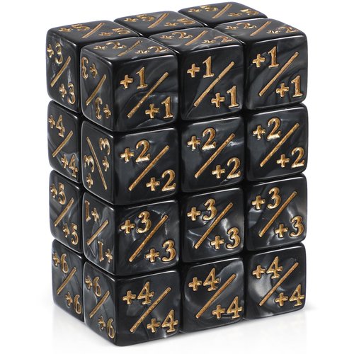 Gadpiparty 24 Pcs Dice Counters Token Dice Acrylic D6 Dice Loyalty Dice Compatible with MTG, CCG, Card Gaming Accessory for Kids Learning Toys Black