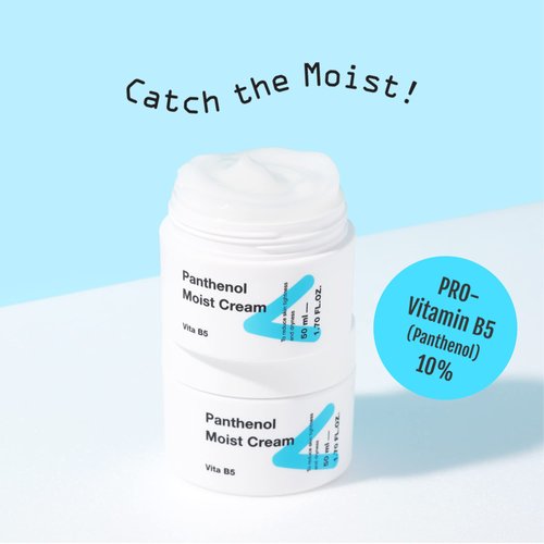 TIAM Panthenol Moist Cream, 10% Panthenol Cream(B5 Vitamin), Hydrating Facial Cream for Sensitive Skin, Face Moisturizer, Panthenol Heals Damaged Skin, K-beauty 1.7 fl.oz.