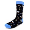 Urban Peacock Men's Novelty Fun Crew Socks for Dress or Casual - Multiple Patterns Multi-Pair Options (Chef - Black with Blue, 1 Pair)