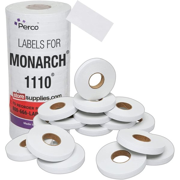 White Pricing Labels for Monarch 1110 Price Gun – Sixteen Rolls, 17,000 Pricemarking Labels