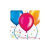 Creative Converting 18 Count Happy Birthday Balloons Lunch Napkins, Blue/Red/Orange