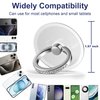 Finger Ring Stands Set Cellphone Ring Holder Transparent Phone Holder 360° Rotation Ring Stand Clear Cell Phone Kickstand Compatible with Most of Phones, Tablets, 3 Pack of Round Silver