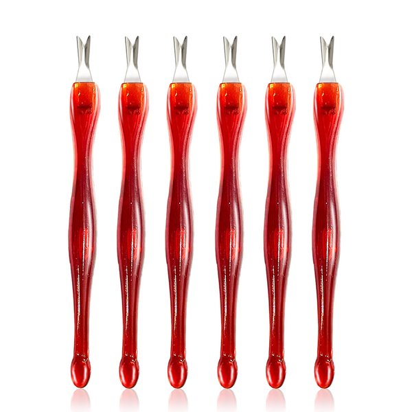 Cuticle knife Trimmer, 24 Pack Cuticle ForkTrimmer Nail Cuticle Remover Trimmer Pusher Dead Skin with Double Head V-Shaped Fork Manicure Pedicure Cleaner Care Tools for Home and Nail Shop (R)