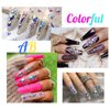 qiipii 120Pcs AB Crystal Nail Rhinestones White AB 12 Shapes Big Gems Flatback Rhinestones K9 Glass Stones Nail Art Diamonds Crystals jewels Nail Charms for Arylic Nails Face Eyes Makeup DIY Crafts
