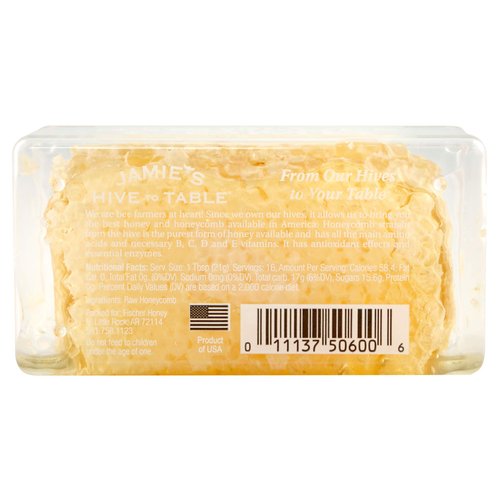 Jamie's Hive To Table 100% Raw Honey Comb, Ultimate Pure Honey, 4 Oz