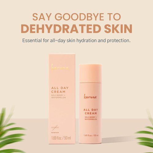 Karuna - All Day Moisturizing Cream, Anti Wrinkle Face Cream Off-Set Dryness & Fine Lines - Hydrating Facial Moisturizer, Antioxidant Watermelon Extract, Hyaluronic Acid, Goji Berries and Aloe, 50 ml