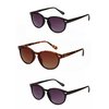 Mass Vision 3 Pair of The Brilliance Bifocal Sunglasses - Round, Full Frame Reading Sunglasses (Black/Tortoise, 1.5)