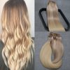 Hair Clip in Extensions Gloden Brown Bleach Blonde to Bleach Blonde Ombre Aison 18Inch 7pcs 120g Double Weft Human Sew in Hair