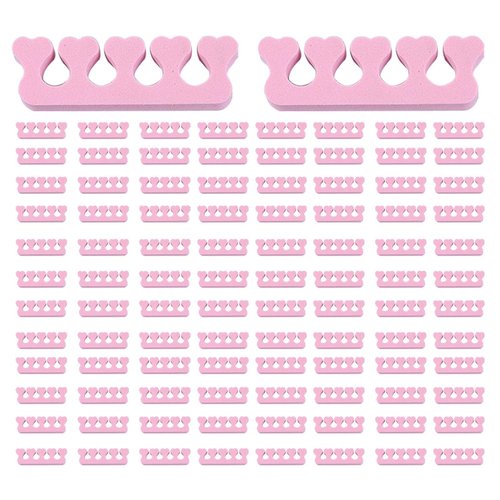 100PCS Toe Separators - Soft Foam Toe Cushions - Pedicure Toe Separators - Perfect for Nail Polish, Pedicure, Bunion Relief and Hammer Toe(pink, 100pcs)
