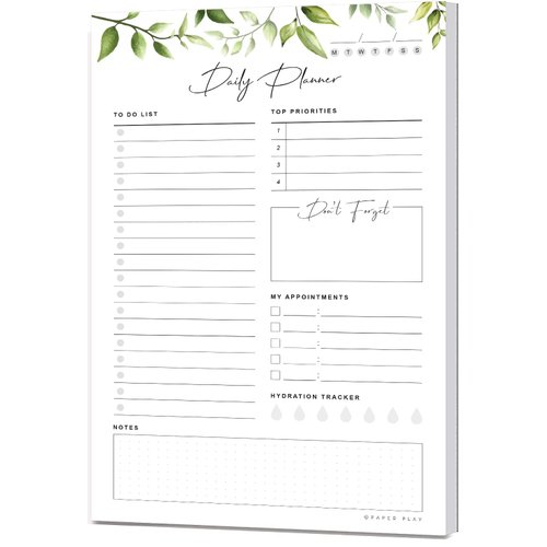 Daily Planner To Do List Notepad 52 Undated Tear-off Sheets | 6x9 Inch Desktop Daily Planning Notepad | Notebook for Daily Tasks, Checklist, Calendar, Schedule, To Do List, Appointments, Notes, Meals,