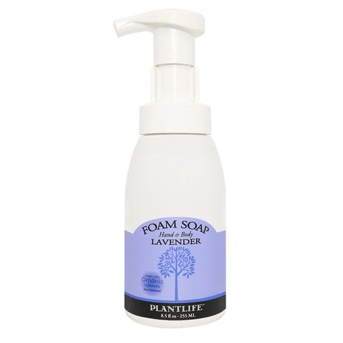 Plantlife Lavender Foam Soap - Gentle, Moisturizing, Plant-based Foam Soap - Ideal for use as a Hand & Body wash, Shaving Cream, and Foaming Fun for Kids - Made in California 8.5 oz