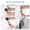 BGL Freestanding Aluminium Toilet Brush with Holder for Bathroom Storage and Organization Toilet Bowl Cleaner Brush and Holder, Square Design Sturdy and Space Saving (Black)