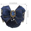 Merdia Bowknot Hair Bows for Women | Hair Nets for Buns | Created Crystal With Lace Hair Ribbon | Hair Clips Barrettes | Snoods for Women Hair | Bun Clips for Hair | Lace Bow Hair Bun Cover | Blue