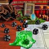 Deekin Dice Jail Gelatinous Cube Dice Prison Resin Dice Cage, 7 Role Playing Dice with Dice Container Black Polyhedral Dice Set Miniature Accessory for Gatherings Activity Party Game Gift Set (Green)