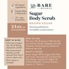 Bare Botanics Brown Sugar Body Scrub 20oz | Made in Madison, WI | All Natural Sugar Exfoliator w/Skin Loving Moisturizers | Vegan & Cruelty Free | Gift Ready Packaging w/a Cute Wooden Spoon