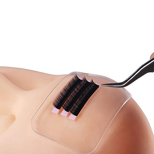 6Pcs Clear Rectangle Silicone False Eyelash Holder Pads Eyelash Extension Pad Silicone Pallet for Loose Lash Eyelash Extension Beauty Tools