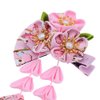 Japanese Style Women Flower Hair Clip Tassel Hair Ornament, Kimono Decor Fabric Hanfu Hairpin Accessories For Christmas Party Costume Gift (Pink)