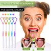 10 Pieces Tongue Scraper Tongue Cleaner Plastic Tongue Brush for Adults Kids Healthy Oral Care, Pink Blue Green Purple Orange