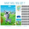 Morcheiong Pin The Tail on The Donkey Party Game with 48pcs Tails for Kids Birthday Party Supplies Donkey Party Favors Farm Party Decorations