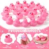 Chitidr 200 Pieces Mini Rubber Duck in Bulk Squeaky Rubber Ducks Bath Toys Tiny Float Bathtub Duckies Baby Shower Party Favor for Birthday Classroom Carnival Prizes Car Decor Supplies (Pink)