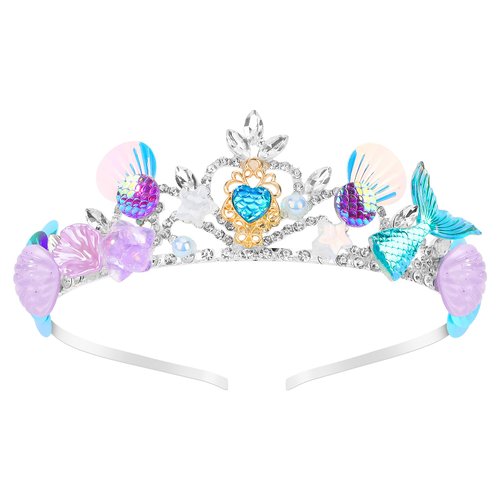 YARIEW Mermaid Crown Mermaid Costume Fish Scales Seashell Hair Accessories for Women and Girls Mermaid Headband Tiara Mermaid Birthday Party Decorations Halloween Prom Gifts