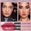 QIUFSSE 3 PCS Glitter Liquid Lipstick Set Red Pink Lip Gloss Kit for Women Gothic Glitter Lip Kit for Halloween Makeup,Costume Party,Cosplay-Set A