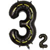 Construction Themed 3rd Birthday Party Balloon,40 Inch Big Mylar Foil Construction Number Balloon 3 Black for kids Birthday Party Decoration，Construction Themed Party Decorations Supplies