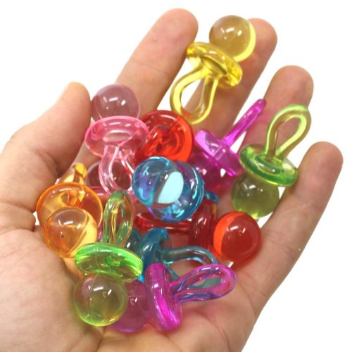 Bonka Bird Toys 1694 pk12 Colorful Acrylic Pacifier Parrot Budgie Lovebirds Cockatiel Foot Beak