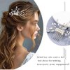 Foyte Bride Wedding Hair Comb Rhinestone Pearl Hairpiece Silver Crystal Bridal Hair Piece Bridesmaid Hair Accessories for Women and Brides