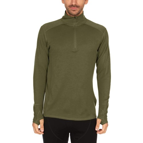 Minus33-100% Merino Wool - Isolation Men’s Midweight Quarter Zip - Warm Pullover - Outdoor Recreation Sweater - No Itch Renewable Fabric - Olive Drab - Medium
