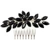 BETITETO Bridal Crystal Hair Piece Rhinestone Wedding Small Hair Comb Accessories for Women Girls (Black)