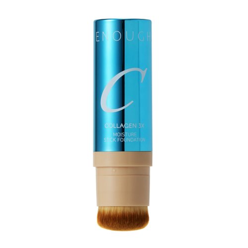 ENOUGH Collagen 3X Moisture Stick Foundation with Brush, Full Coverage Tinted Sunscreen for Face, Long-Lasting Korean Makeup, Perfect Тinted Мoisturizer with SPF 50+ (#13N Light Beige, 0.49 oz / 14g)