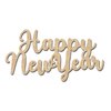 Happy New Year Wood Cutouts for crafts, Laser Cut Wood Shapes 5mm thick Baltic Birch Wood, Multiple Sizes Available
