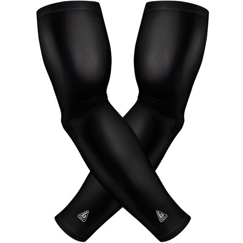 Black Arm Sleeves For Men Women | Compression Cooling Arm Sleeve For Football Baseball Basketball Gaming Runners Softball Golf | Arm Sleeves For Tattoo Cover | UV Sun Protection For Arms | 1 Pair