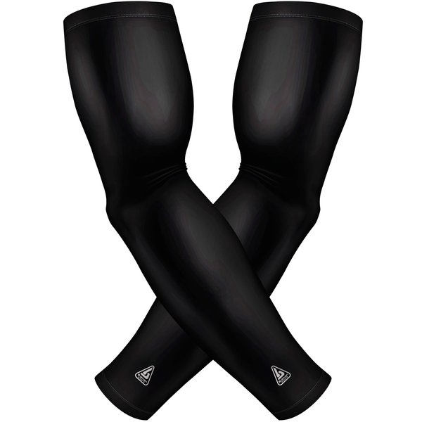 Black Arm Sleeves For Men Women | Compression Cooling Arm Sleeve For Football Baseball Basketball Gaming Runners Softball Golf | Arm Sleeves For Tattoo Cover | UV Sun Protection For Arms | 1 Pair