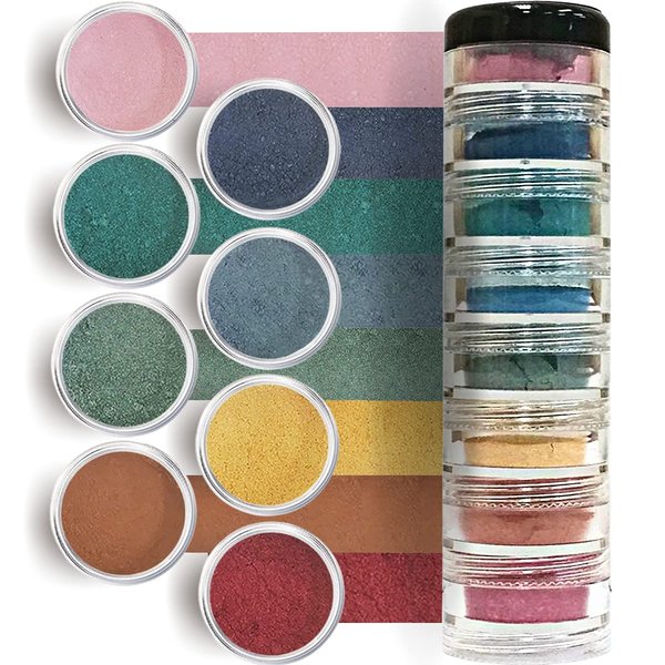 Giselle Cosmetics Ice Cream Love Mineral Powder Organic Makeup Kit - Loose Pigment Eyeshadow, Glitter Eyeshadow, Copper Eyeshadow Palette, Non-Toxic Shimmer Eye Shadow, Talc-Free Eyeshadow