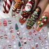 Christmas Nail Art Stickers Decals Santa Xmas Tree 5D Embossed Christmas Nail Decals 4PCS Elk Glove Snowflake Cookie Man 3D Self-Adhesive Christmas Stickers for Nails Manicure Nail Art Decorations