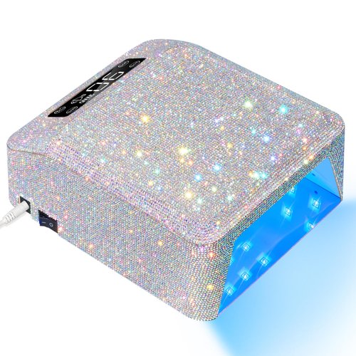 CHRISTINE SHELLY UV LED Nail Lamp 96W Nail Dryer Sparkly Gel Polish Light 4 Timer Setting Professional Quick Dry Curing Lamp with Display Auto Sensor for Salon & Home (Not Wireless)