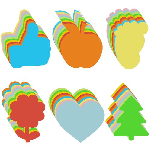 162 PCS Bulletin Board Cutouts Paper Decoration, FineGood Die Cuts Paper Flower Heart Tree Shape Assorted Color Paper Cut-Outs for DIY Paper Crafts Office Party