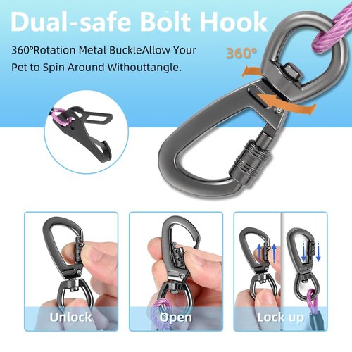 Miao Chuai Dog Seat Belt 3-in-1 Dog seat Belt Harness for car,Chew Proof Dog Leash for Car Use,Dog Seatbelt,Steel Rope Dog car seat Belts with Clip Hook Latch & Buckle